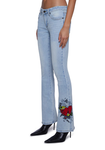 Hearts Bootcut Jeans