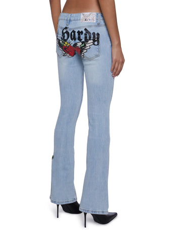 Hearts Bootcut Jeans