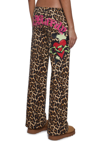 Sacred Heart Leopard Sweatpants