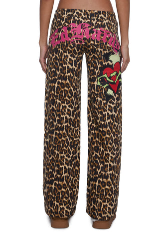 Sacred Heart Leopard Sweatpants