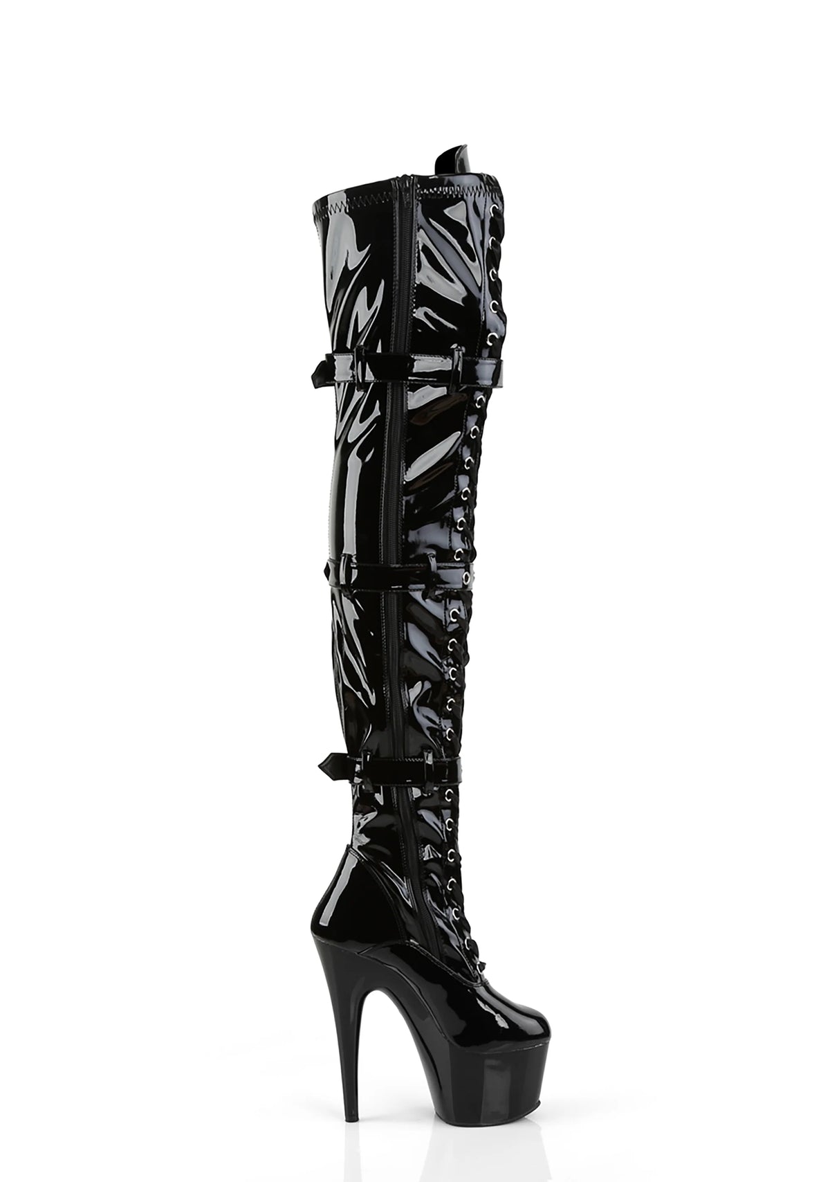 Adore-3028 Platform Thigh High Boots-Black