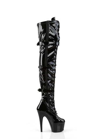 Adore-3028 Platform Thigh High Boots-Black