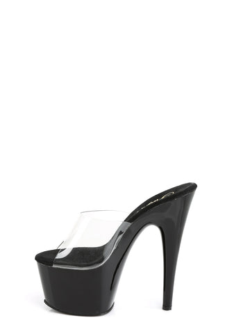 Adore-701 Platform Slides-Clear-Black
