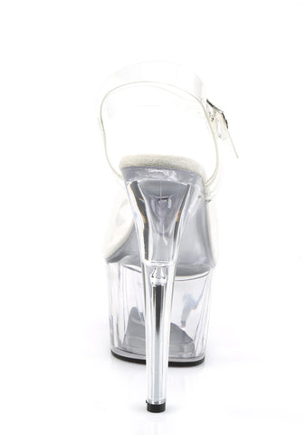 Adore-708 Platform Ankle Strap Sandals-Clear