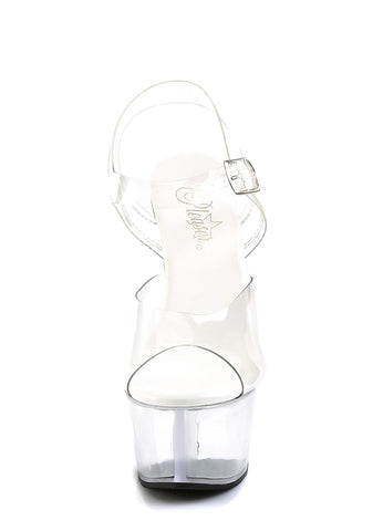 Aspire-608 Platform Ankle Strap Sandals-Clear