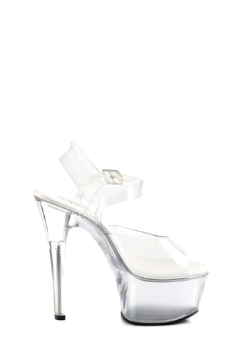 Aspire-608 Platform Ankle Strap Sandals-Clear