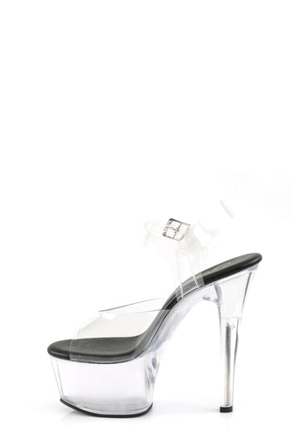 Aspire-608 Platform Ankle Strap Sandals-Clear