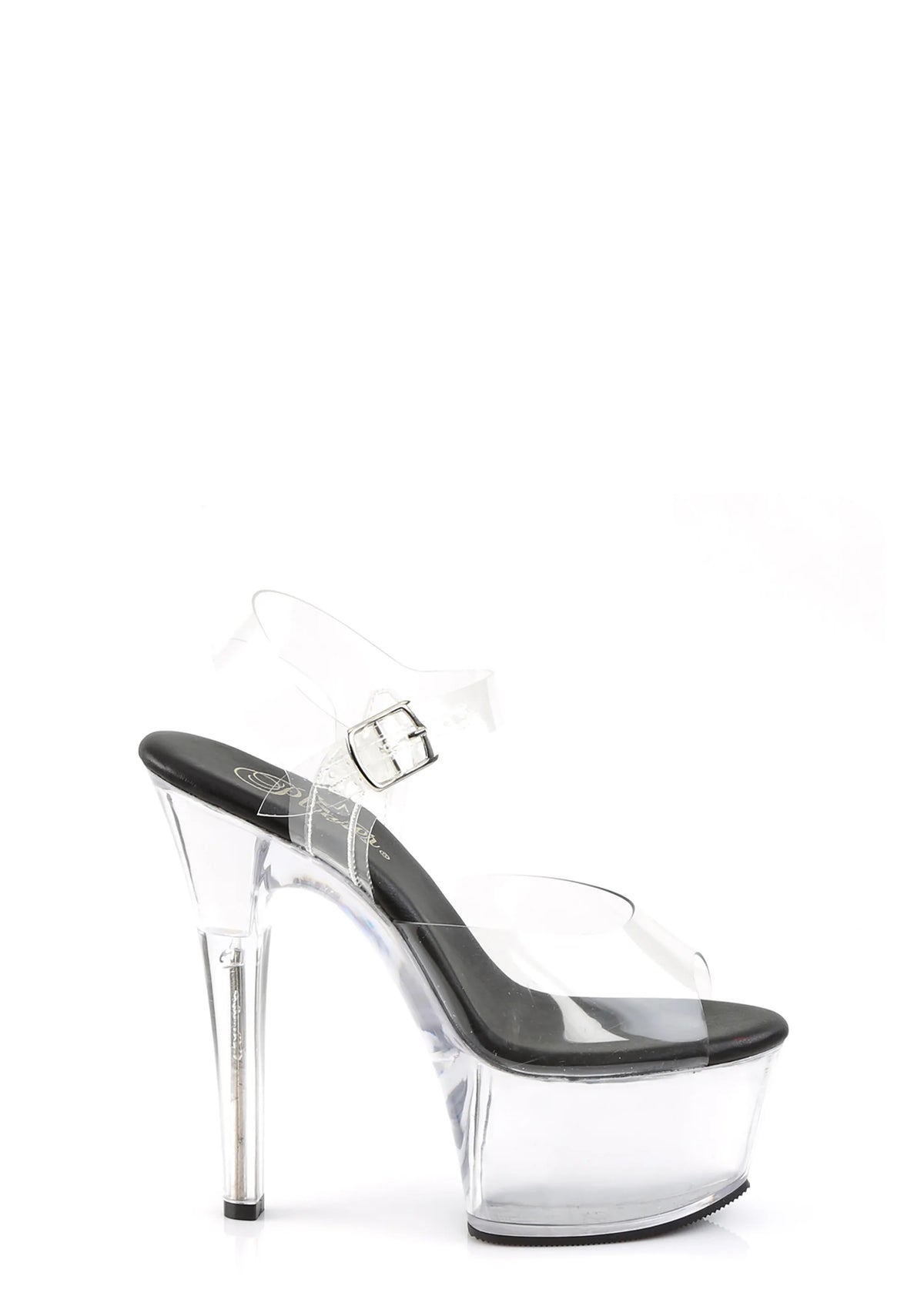 Aspire-608 Platform Ankle Strap Sandals-Clear