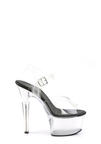 Aspire-608 Platform Ankle Strap Sandals-Clear