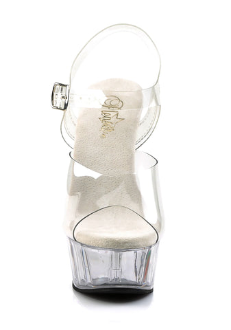 Delight-608 Platform Ankle Strap Sandals-Clear