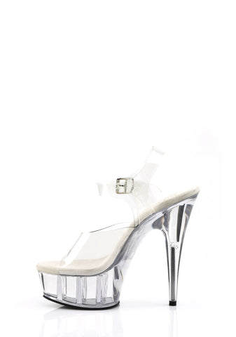 Delight-608 Platform Ankle Strap Sandals-Clear