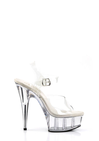 Delight-608 Platform Ankle Strap Sandals-Clear
