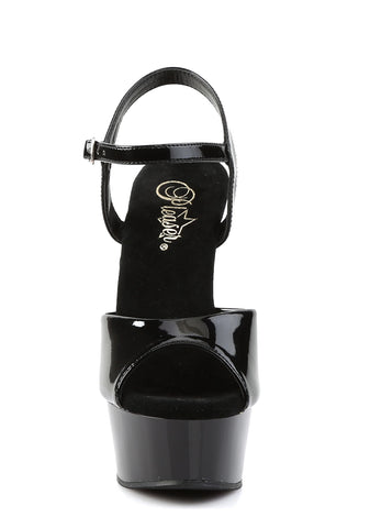 Delight-609 Platform Ankle Strap Sandals-Black