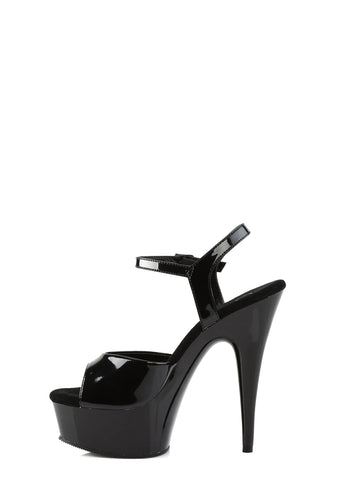 Delight-609 Platform Ankle Strap Sandals-Black