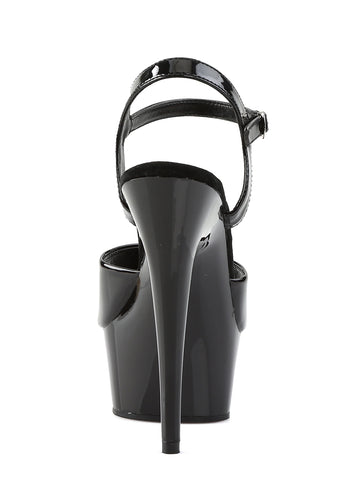 Delight-609 Platform Ankle Strap Sandals-Black