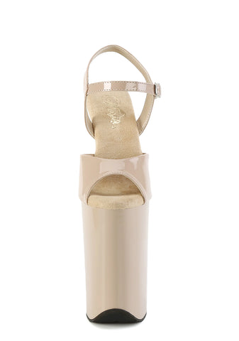 Infinity-909 Platform Ankle Strap Sandals-Nude