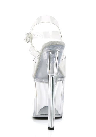 Naughty-808 Platform Ankle Strap Sandals-Clear