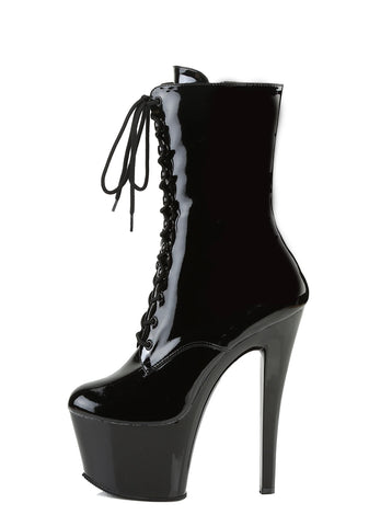 Sky-1020 Platform Ankle Boots-Black