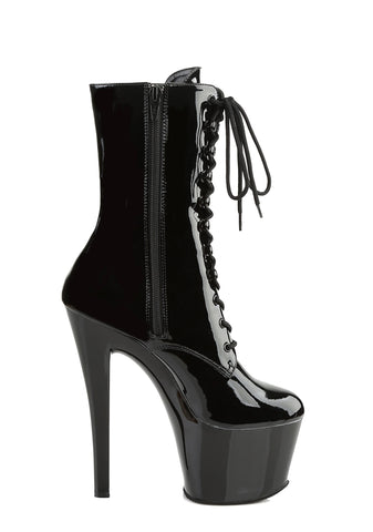 Sky-1020 Platform Ankle Boots-Black