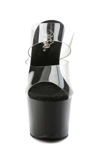 Sky-302 Platform Two-Band Platform Slides-Black