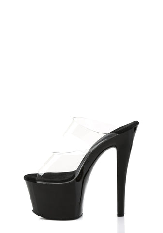 Sky-302 Platform Two-Band Platform Slides-Black