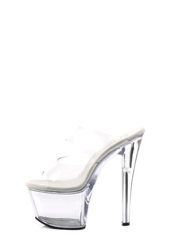 Sky-302 Platform Two-Band Slides-Clear