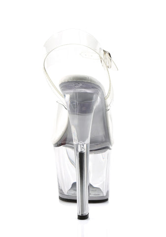 Sky-308 Platform Ankle Strap Sandals-Clear