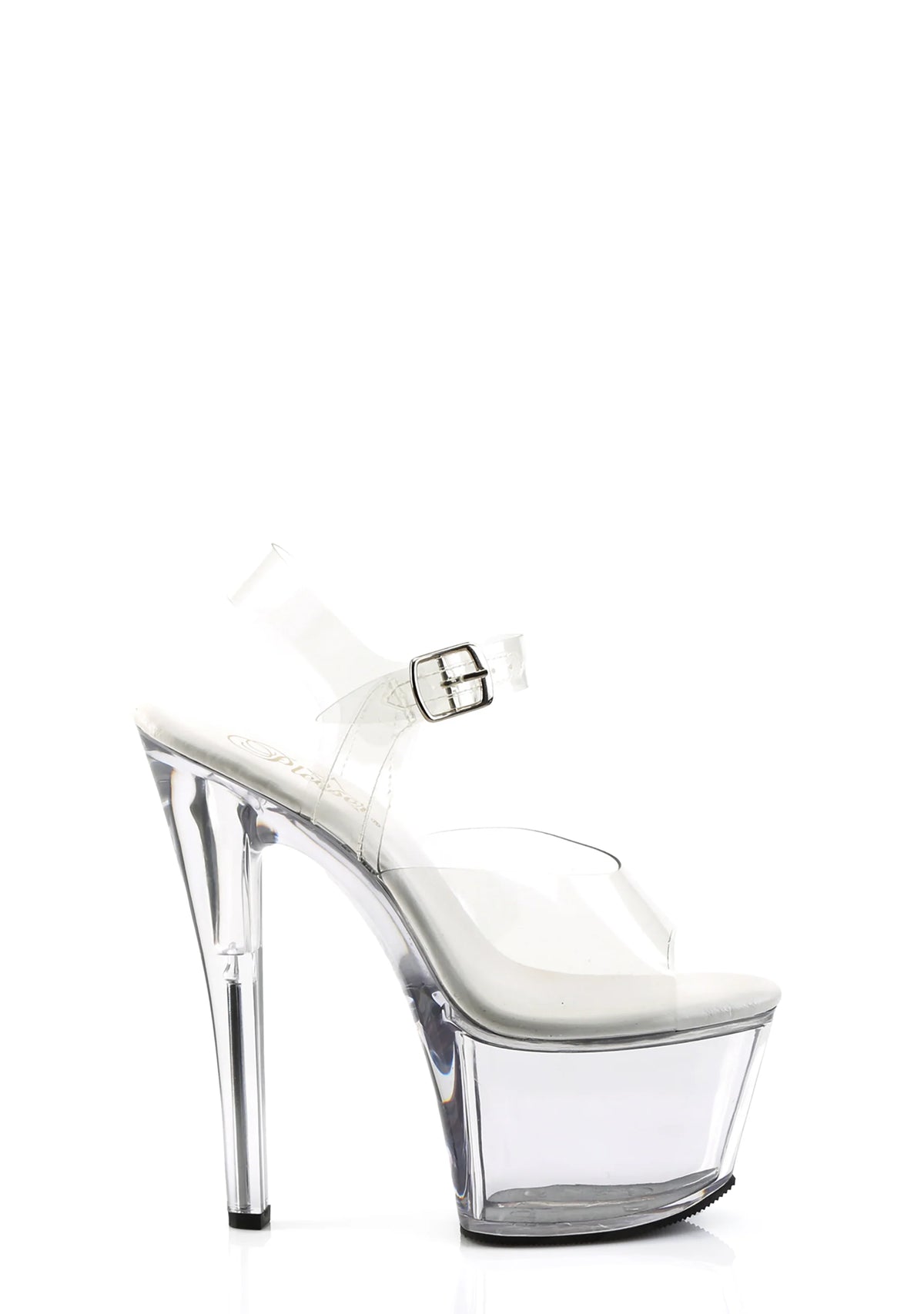 Sky-308 Platform Ankle Strap Sandals-Clear