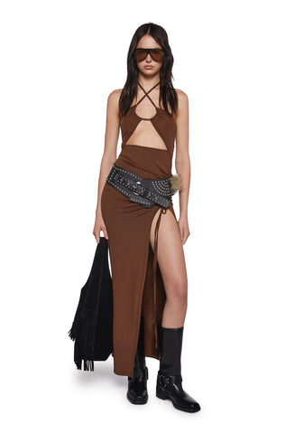 Sensual Mood Maxi Dress - Brown