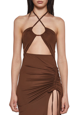 Sensual Mood Maxi Dress - Brown
