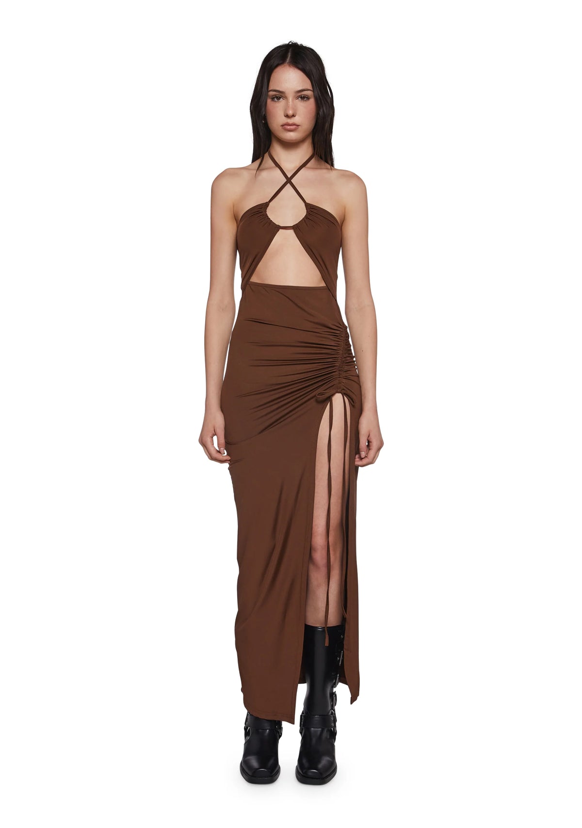 Sensual Mood Maxi Dress - Brown