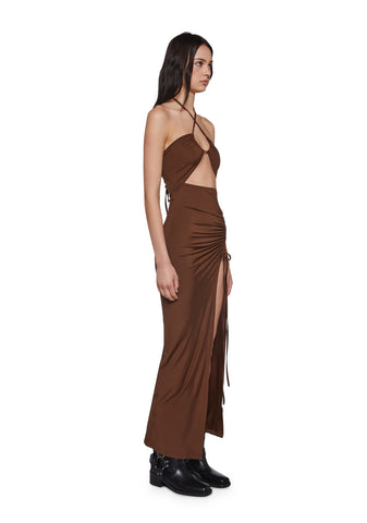 Sensual Mood Maxi Dress - Brown