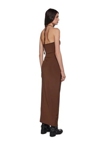 Sensual Mood Maxi Dress - Brown
