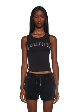 Big Bling Couture Tank Top - Black