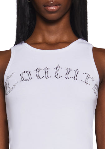 Big Bling Couture Tank Top - White