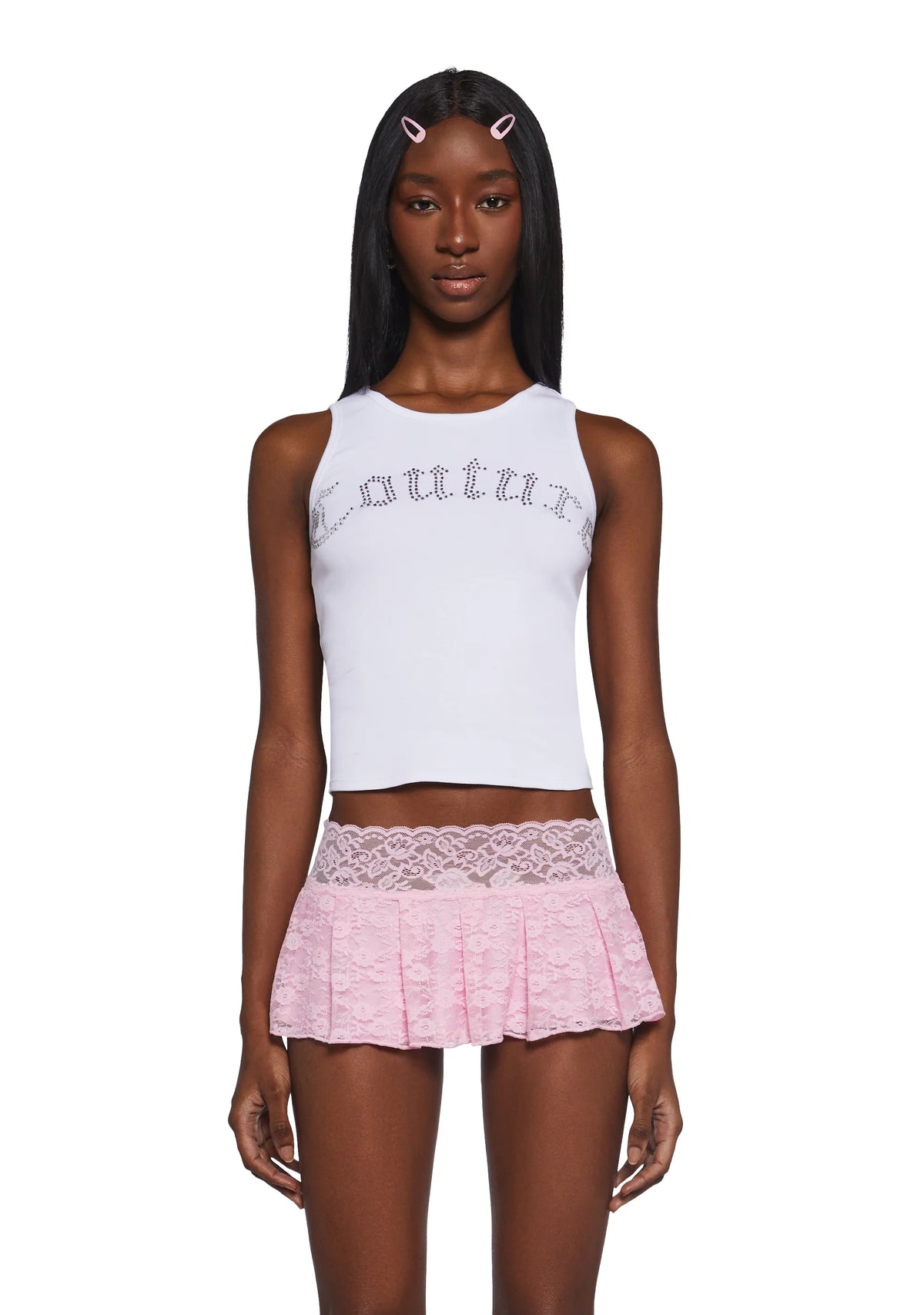 Big Bling Couture Tank Top - White