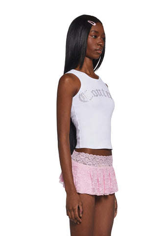 Big Bling Couture Tank Top - White