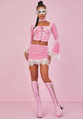 Sweet Majestic Takeover Velvet Mini Skirt