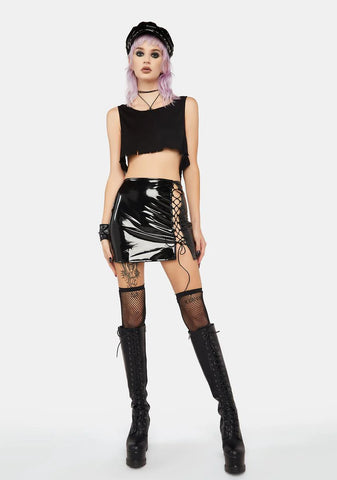 Total Dominance Patent Mini Skirt