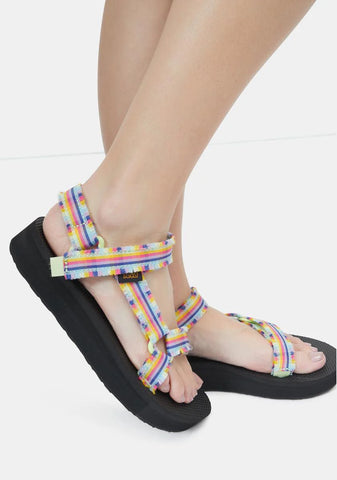 Black Multi Midform Fray Sandals