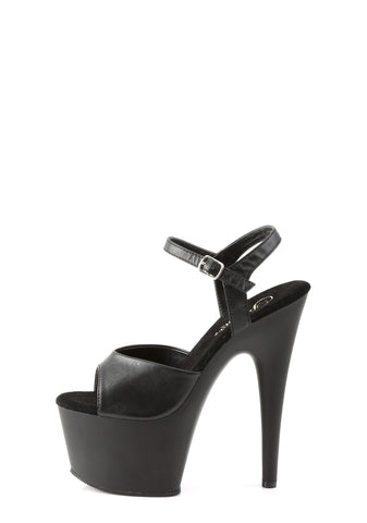 Adore-709 Platform Ankle Strap Sandals-Black PU