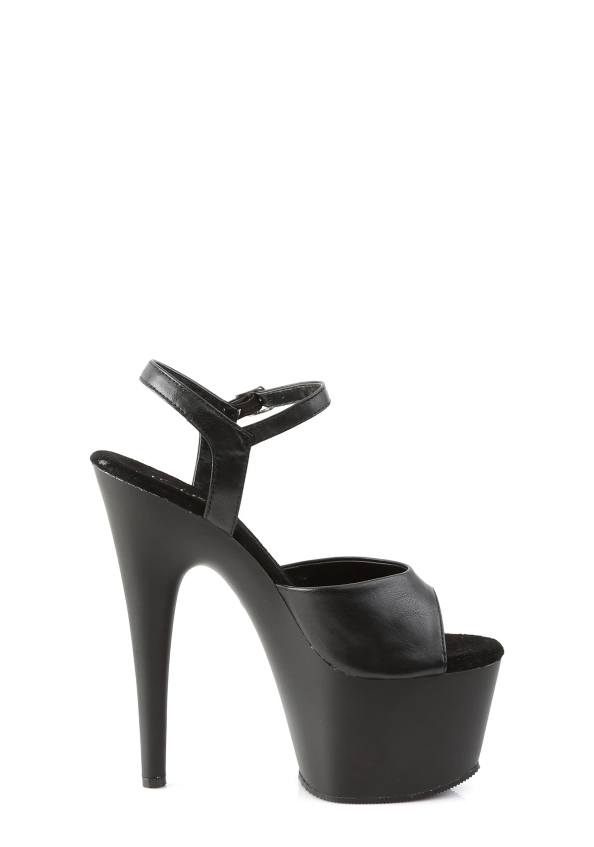 Adore-709 Platform Ankle Strap Sandals-Black PU