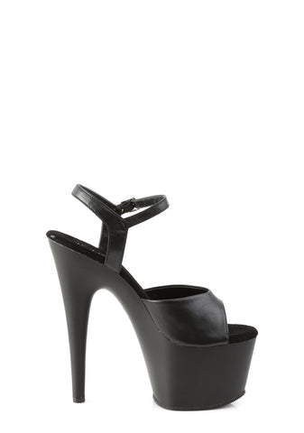 Adore-709 Platform Ankle Strap Sandals-Black PU