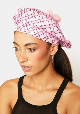 Heart In The Clouds Plaid Beret