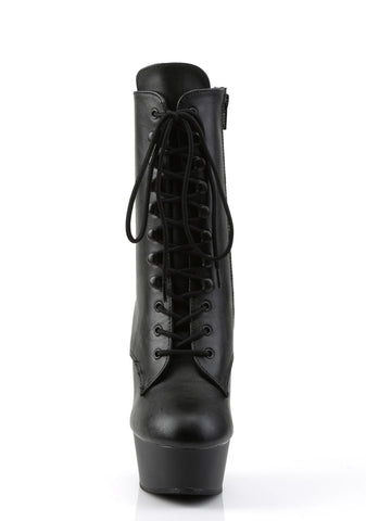 Delight-1020 Platform Ankle Boots-Black PU
