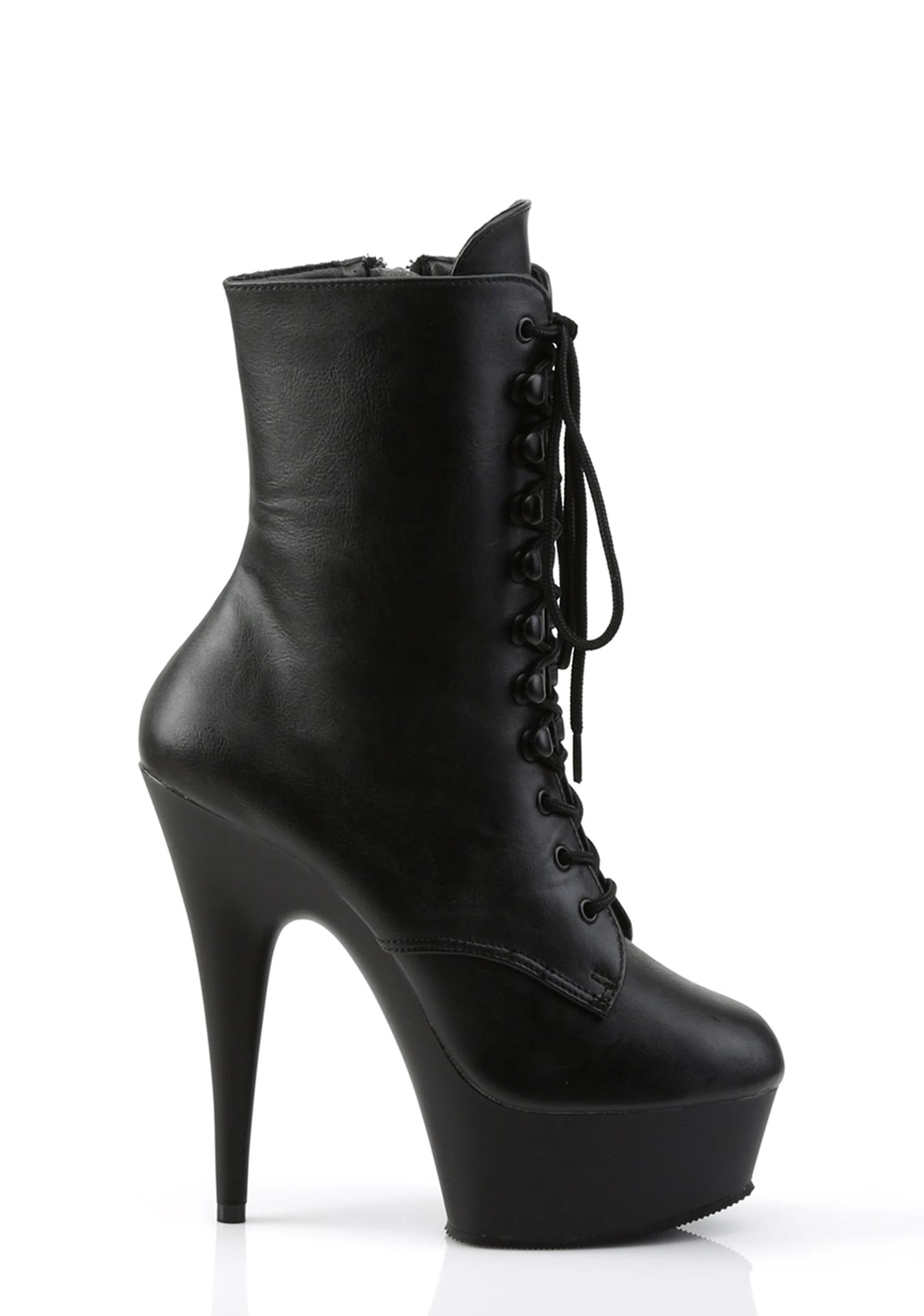 Delight-1020 Platform Ankle Boots-Black PU