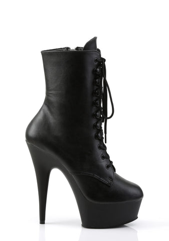 Delight-1020 Platform Ankle Boots-Black PU