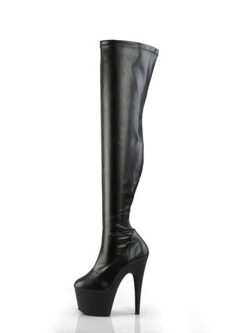Adore-3000 Platform Thigh High Boots-Black PU