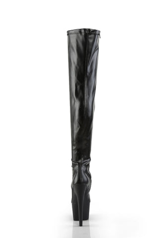 Adore-3000 Platform Thigh High Boots-Black PU