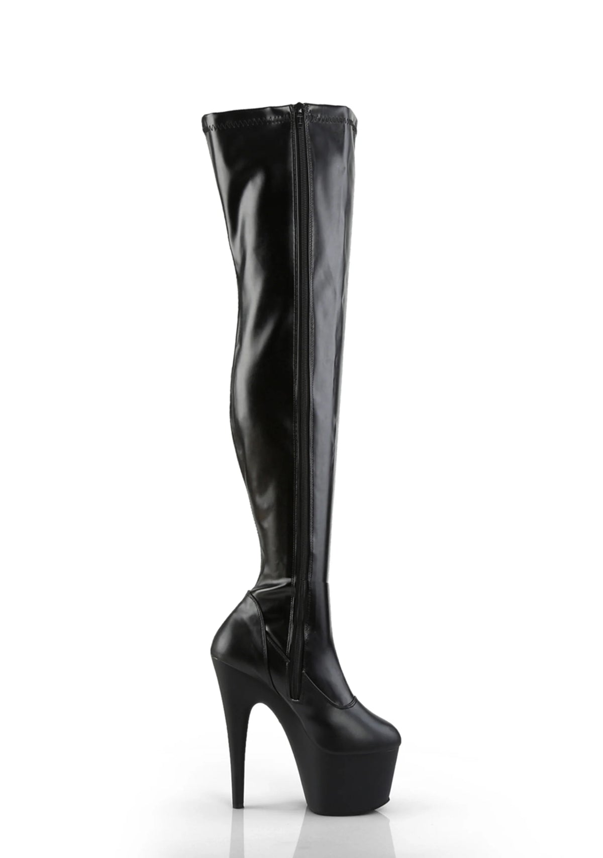 Adore-3000 Platform Thigh High Boots-Black PU